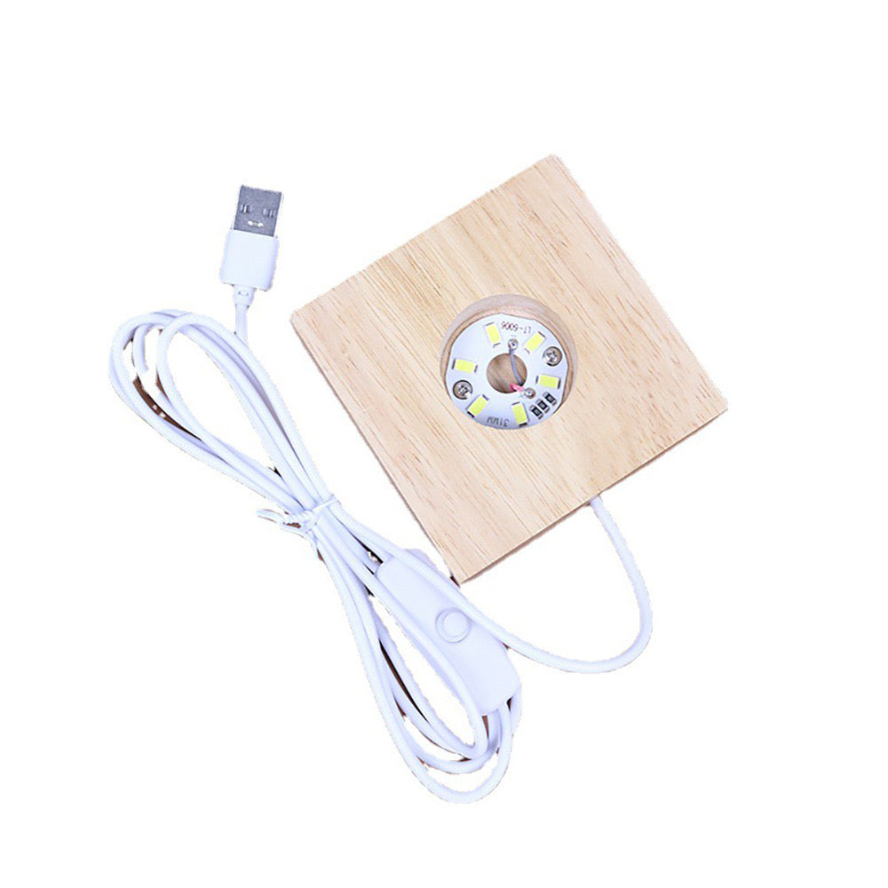 3D DIY wooden lamp base (usb)