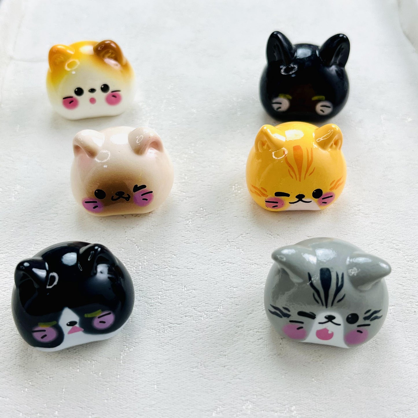6pcs resin cat head