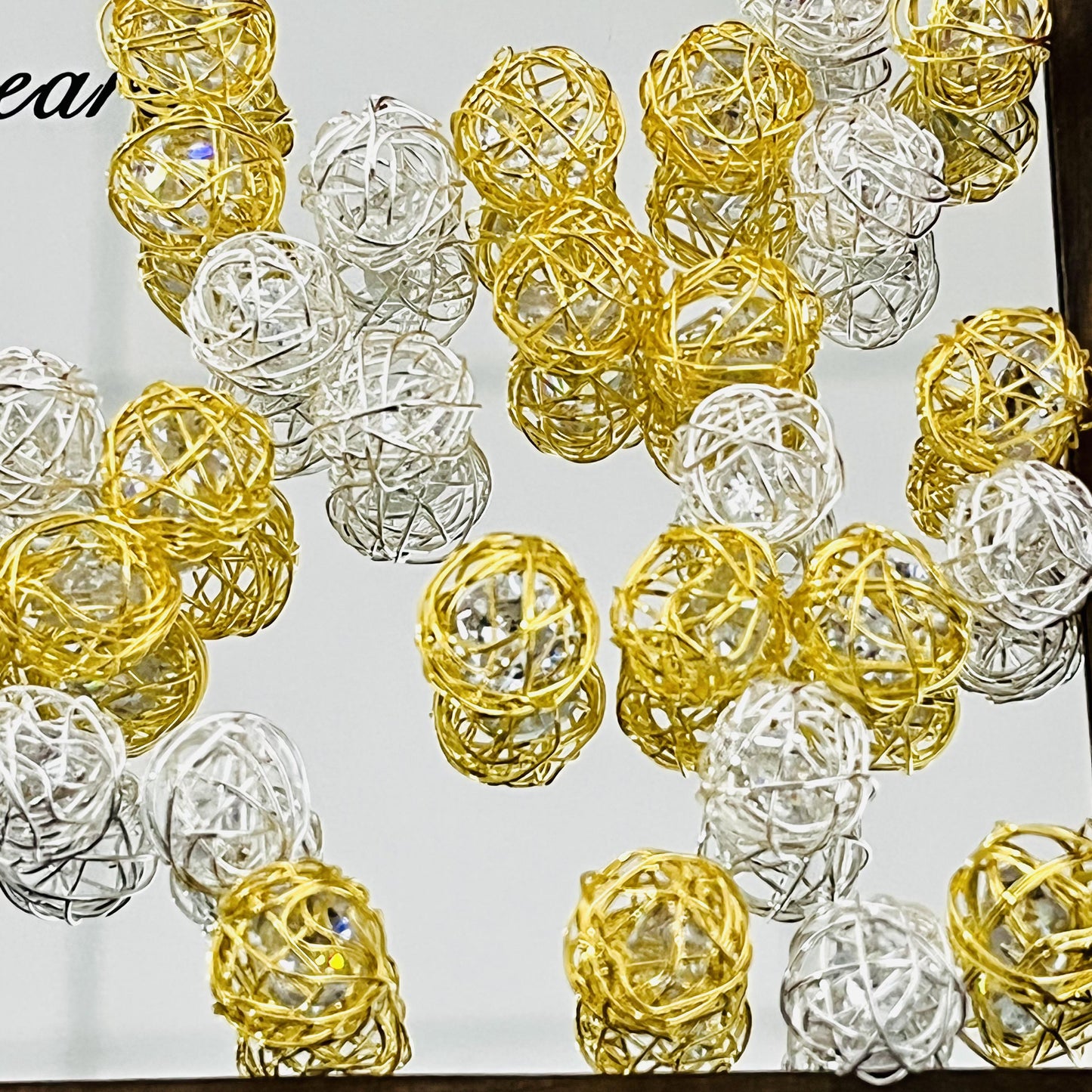 10mm Hollow Zircon Metal Beads Accessories