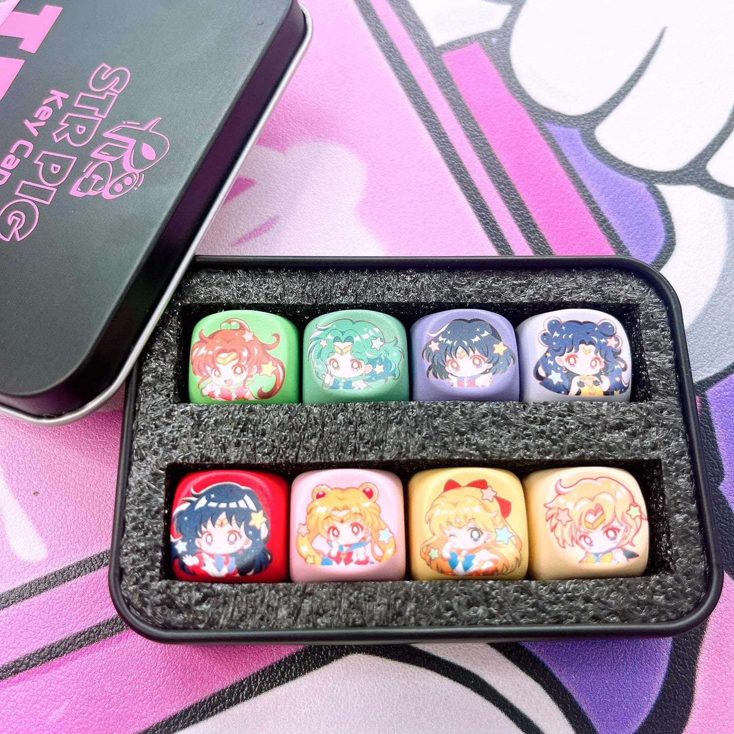 8pcs sailor moon Keycap PBT Keycap Set (keycaps only, not include keyboard)