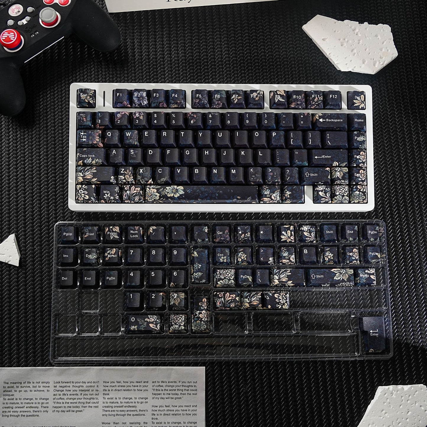 German/Spanish side shine flower 131 keys PBT Cherry keycaps