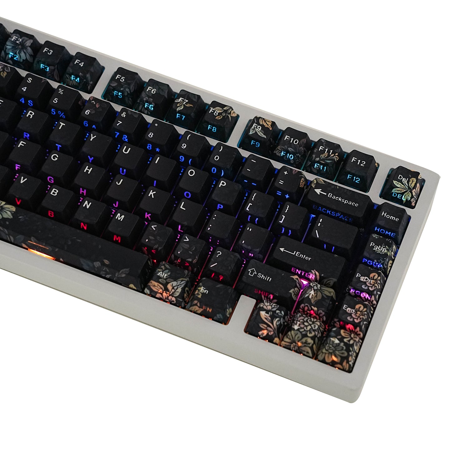 German/Spanish side shine flower 131 keys PBT Cherry keycaps