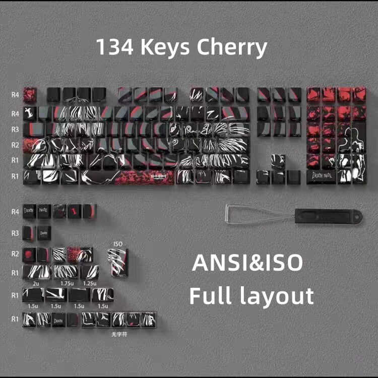 Death Note Cherry Profile PBT 5-Sided Dye Sub Custom Keycap Set