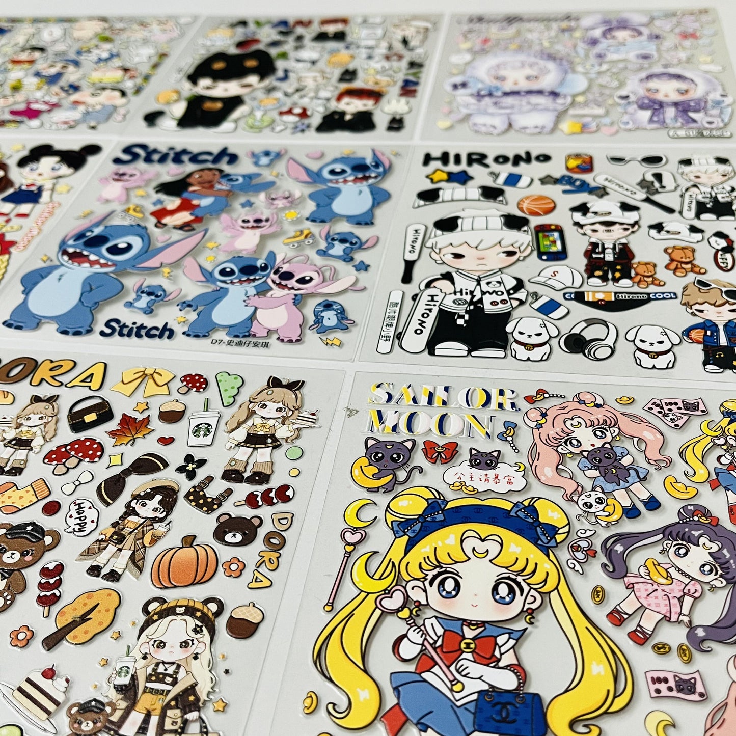 embossed stickers, waterproof and mat designs,3 pcs×12cm*12cm