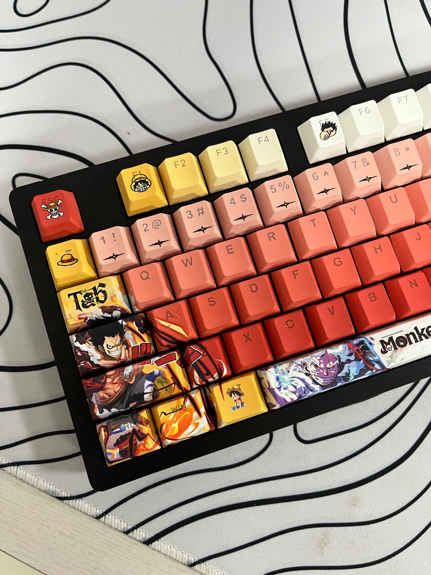One piece luffy keycaps Top-Legend Backlit Artisan 122keys Cherry/PBT Keycap Set