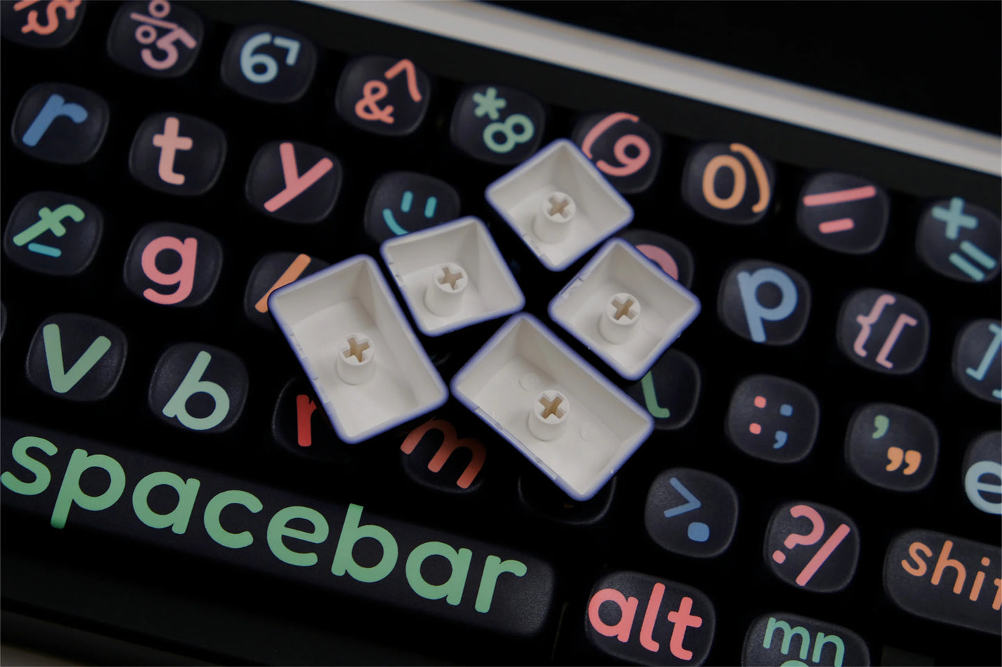 Black irregular letters Keycaps 126 Keys PBT Material MOA Profile DYE-SUB Personalized For CHERRY MX Switch Mechanical Keyboard