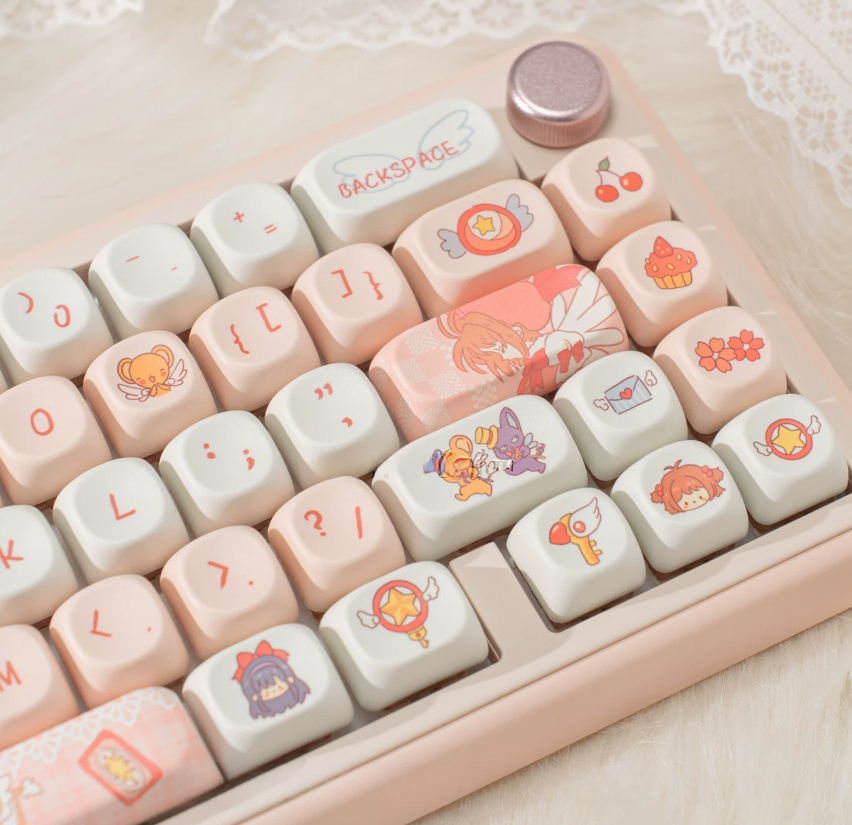 Cardcaptor Sakura Cute Pink MOA Keycaps Set 114pcs
