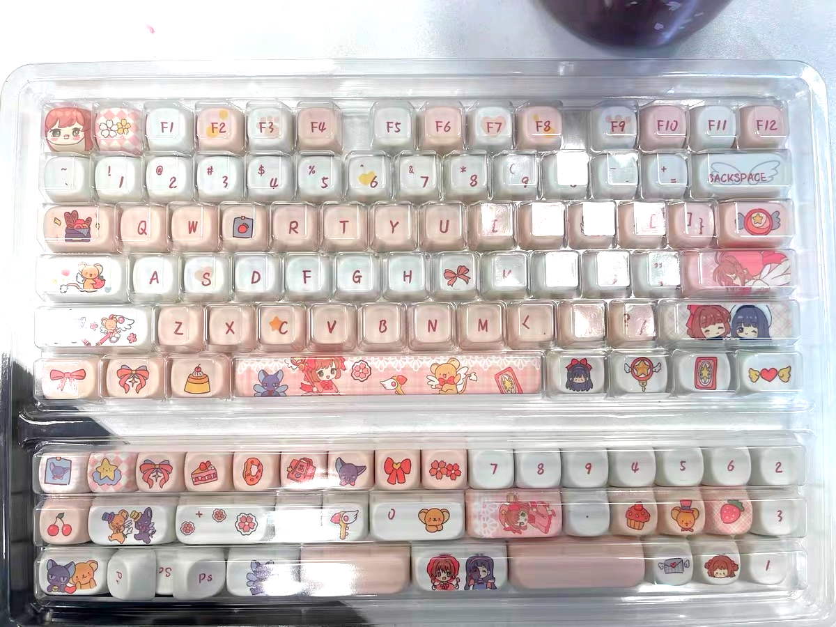 Cardcaptor Sakura Cute Pink MOA Keycaps Set 114pcs