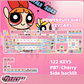 Powerpuff girl keycaps with double printed and Side-backlit