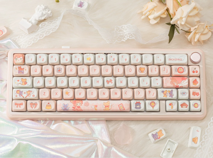 Cardcaptor Sakura Cute Pink MOA Keycaps Set 114pcs