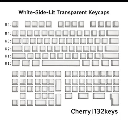 132keys side printed backlit RGB shine keycaps