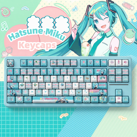 Miku keycaps with double printed and Side-backlit