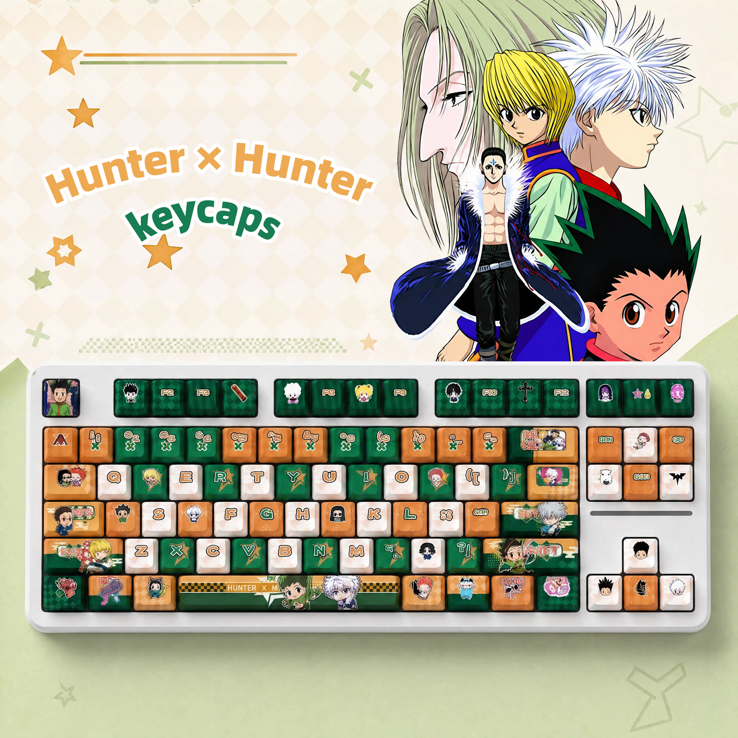 Hunter x Hunter keycaps with double printed and Side-backlit