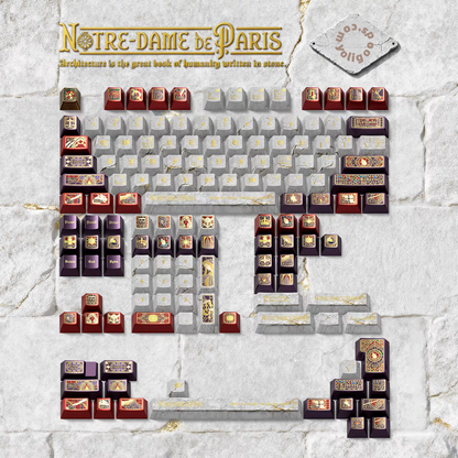 [original] Notre-Dame de Paris keycaps set, a Treasured Magic Collection Gift Devoted to Literature Enthusiasts
