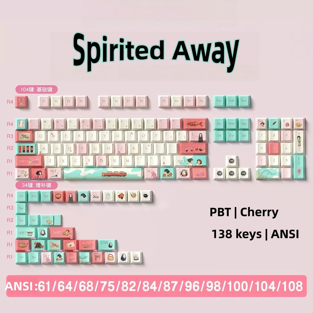 Ghibli series Spirited away PBT Cherry keycaps