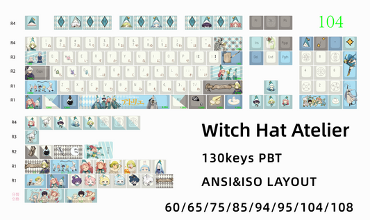 Witch Hat Atelier Cherry/MOA Profile PBT 5-Sided Dye Sub Custom Keycap Set