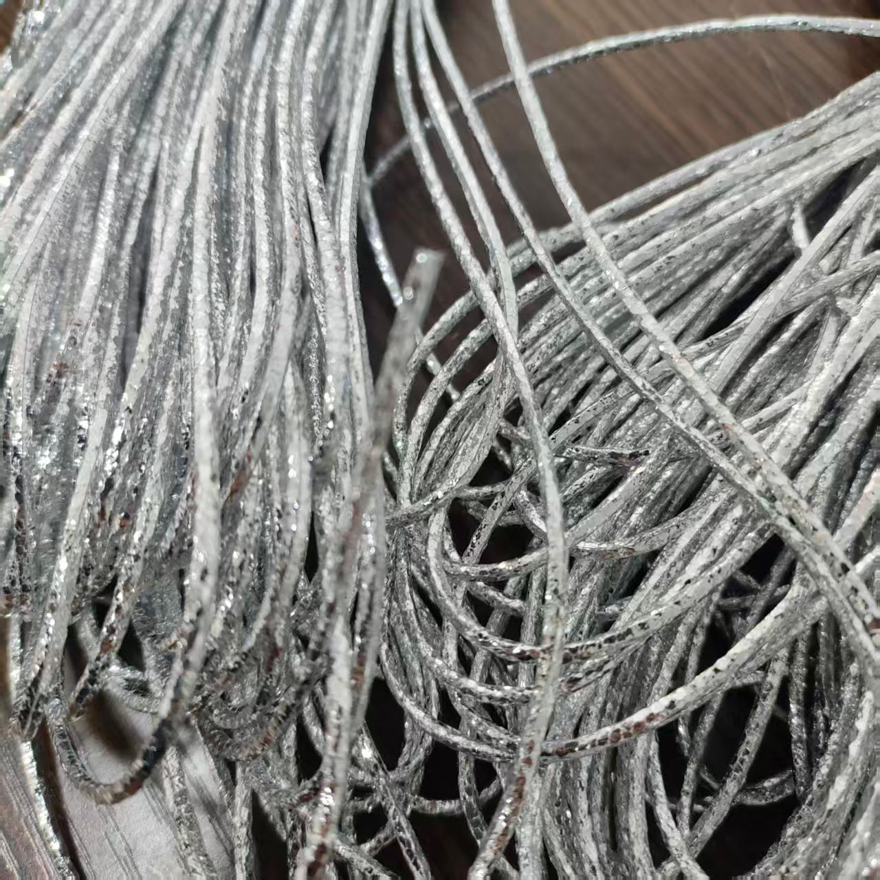 shiny silver rope