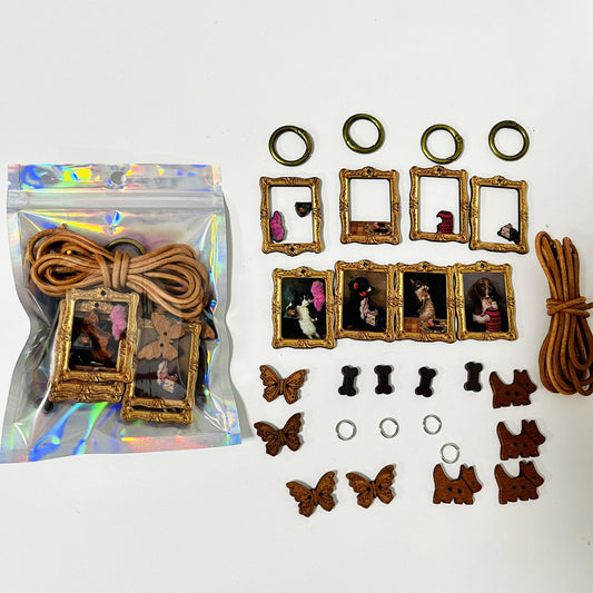 set keychain with accessories for DIY