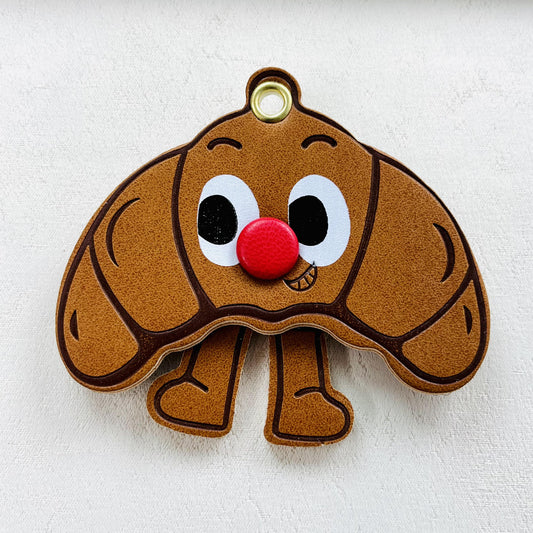 leather cute croissant pedant