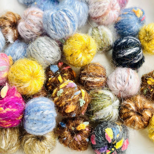 handmade pompom beads