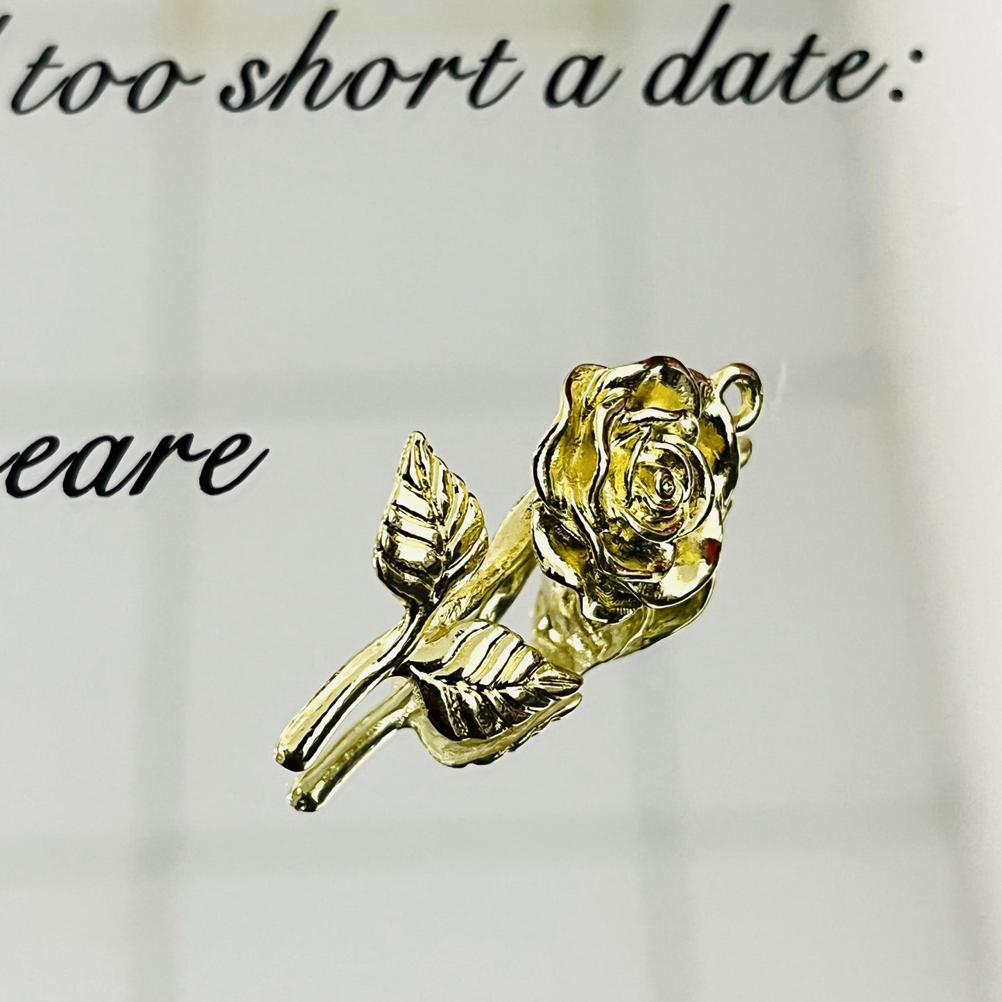 30mm*12mm metal rose pedant