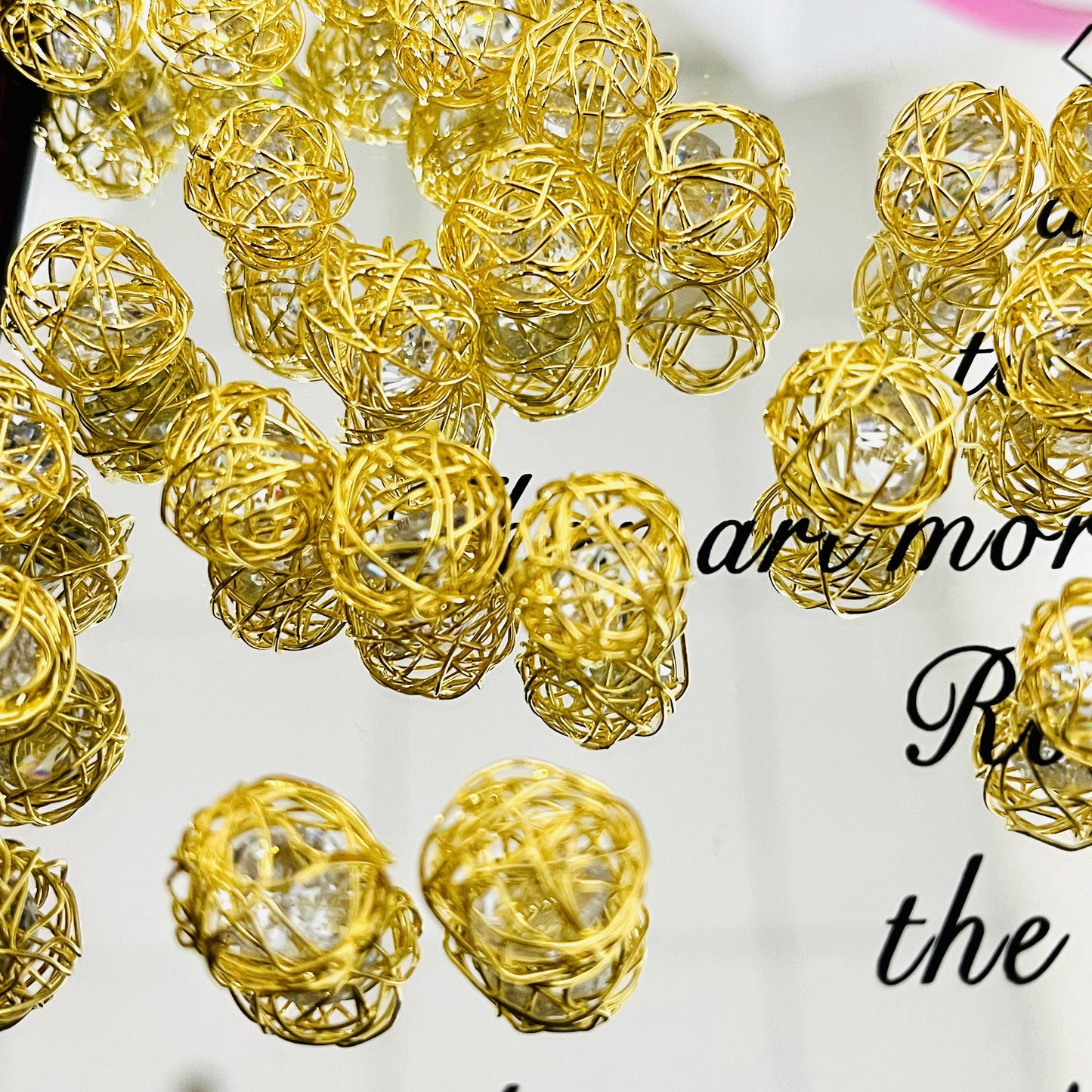 10mm Hollow Zircon Metal Beads Accessories