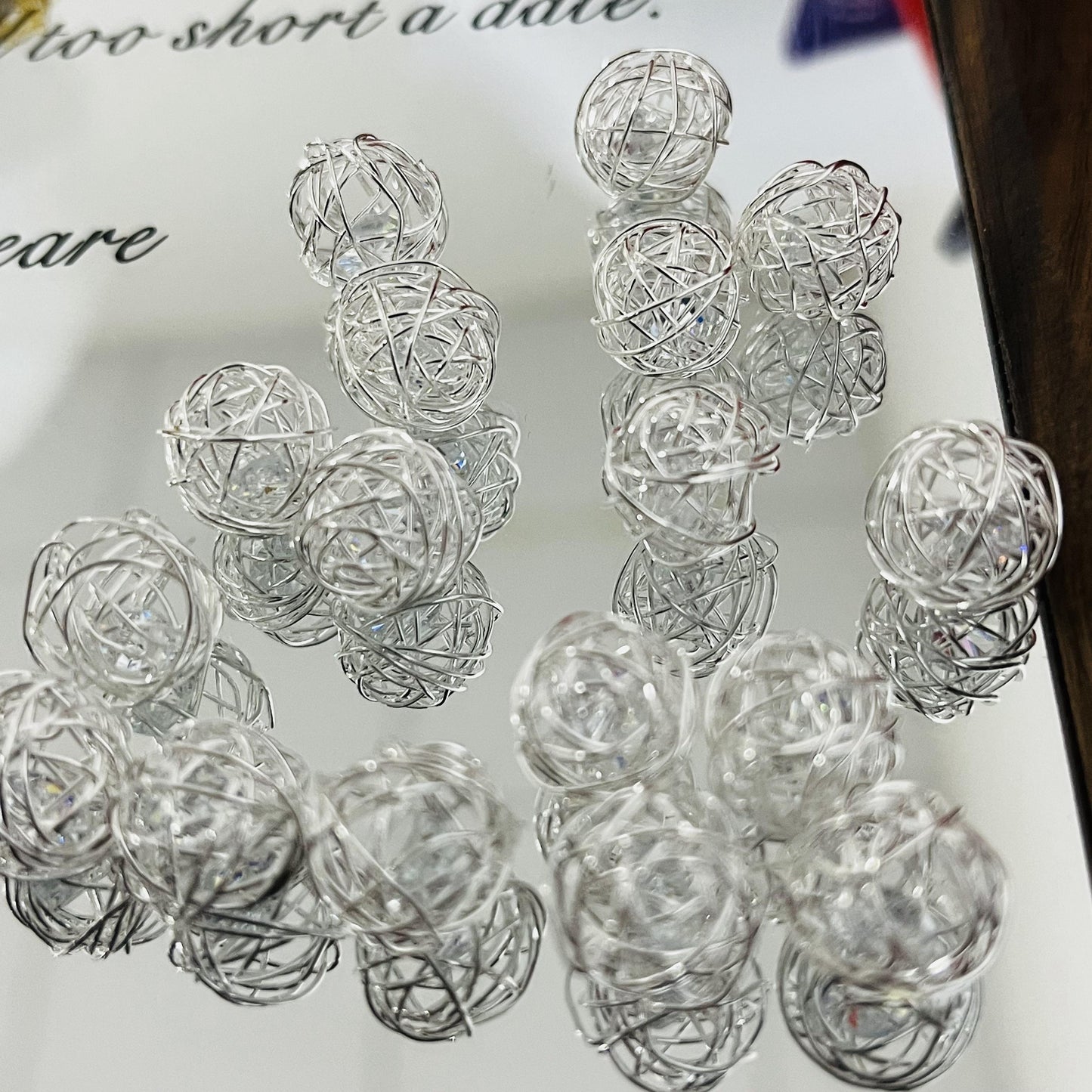10mm Hollow Zircon Metal Beads Accessories