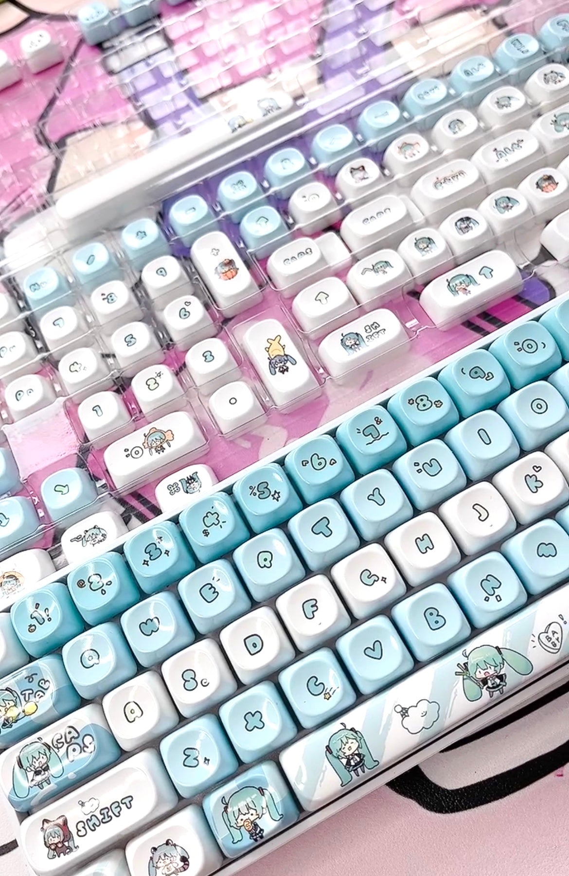 Miku keycaps 129keys MOA profile PBT+PCcover