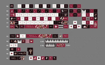 Alice Wonderland Poker Keycaps PBT Cherry MX Mechanical Keyboard Key Cap Set 138 keys