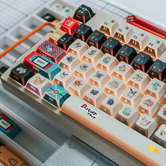 Pokemon Side engraving with edge backlight keycaps Cherry PBT/131keys, good for RGB light keyboard