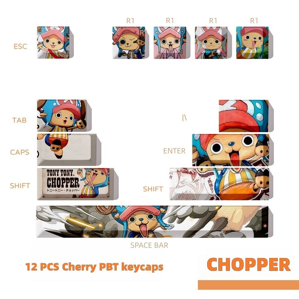 One piece Character 14pcs PBT Cherry keycaps