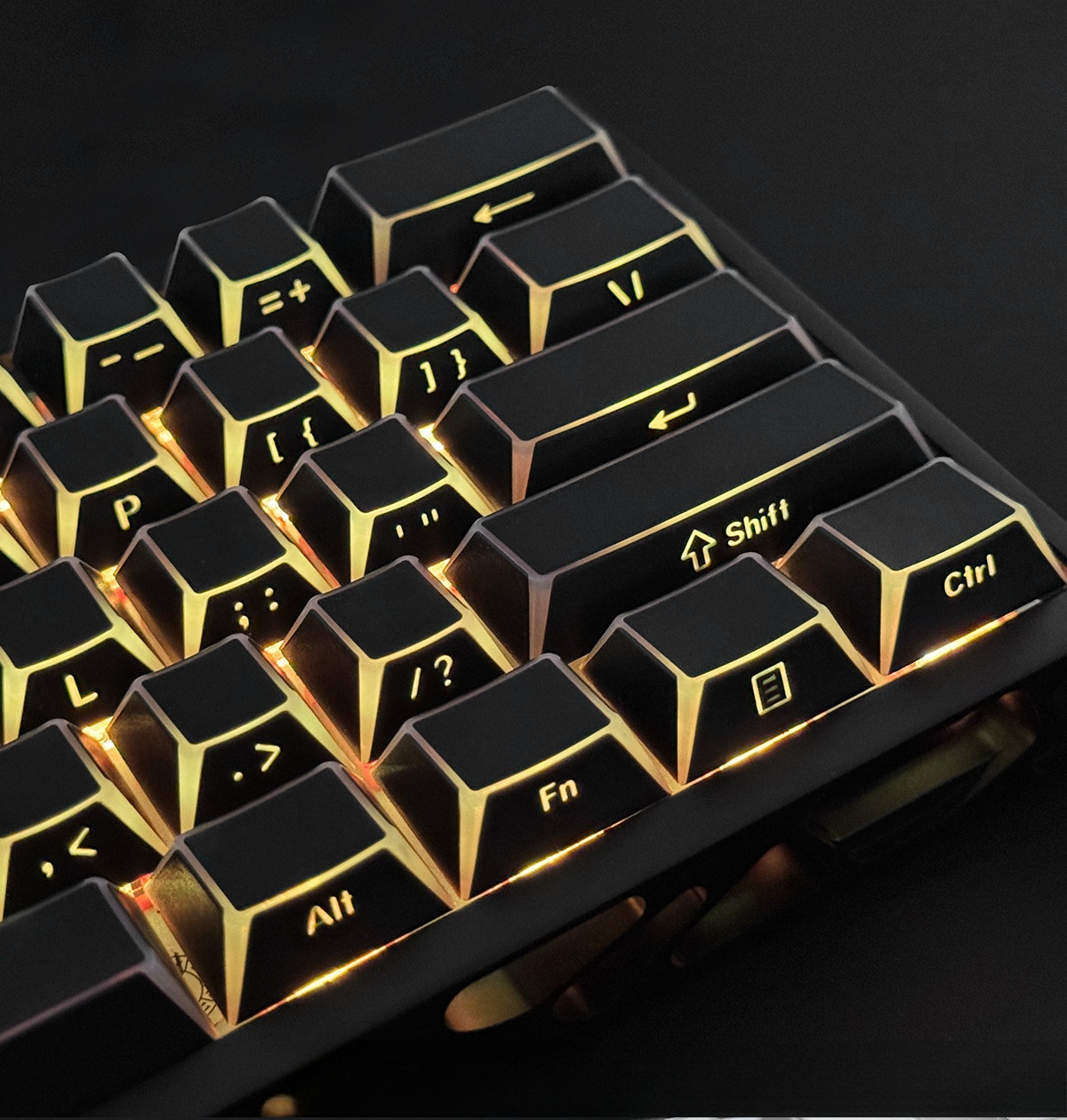 132keys side printed backlit RGB shine keycaps