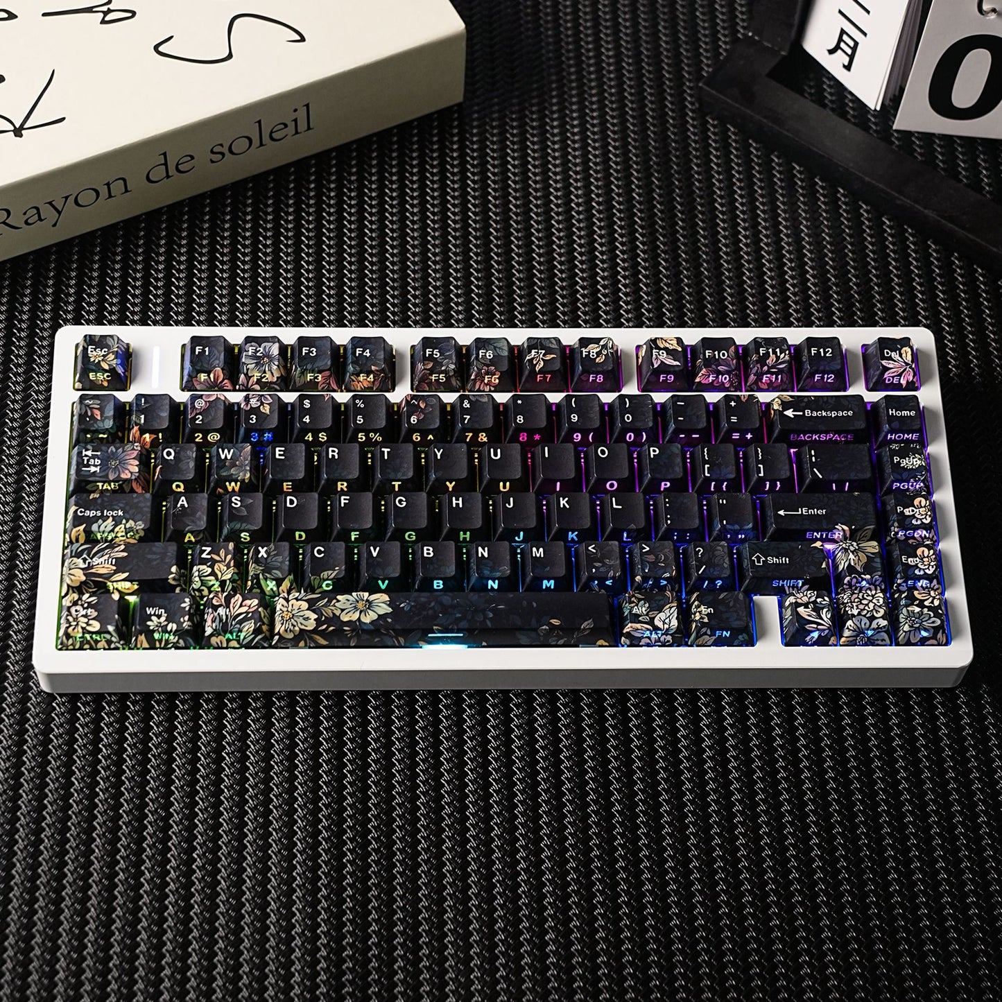 German/Spanish side shine flower 131 keys PBT Cherry keycaps
