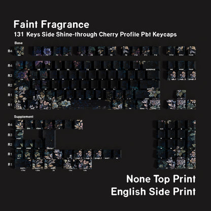 German/Spanish side shine flower 131 keys PBT Cherry keycaps