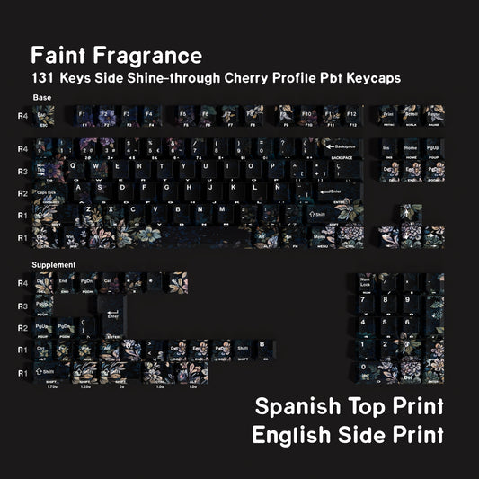 German/Spanish side shine flower 131 keys PBT Cherry keycaps