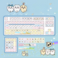 Cute cartoon Pastel PBT Keycap Set, Kawaii Cartoon MOA Profile Custom Keycaps for Mechanical Gaming Keyboard