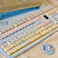 Cute cartoon Pastel PBT Keycap Set, Kawaii Cartoon MOA Profile Custom Keycaps for Mechanical Gaming Keyboard