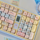 Cute cartoon Pastel PBT Keycap Set, Kawaii Cartoon MOA Profile Custom Keycaps for Mechanical Gaming Keyboard
