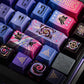 144keys Mystic Purple Black‑Cat with Metal‑Painted PBT keycaps