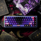 144keys Mystic Purple Black‑Cat with Metal‑Painted PBT keycaps