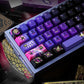 144keys Mystic Purple Black‑Cat with Metal‑Painted PBT keycaps