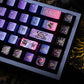144keys Mystic Purple Black‑Cat with Metal‑Painted PBT keycaps