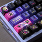 144keys Mystic Purple Black‑Cat with Metal‑Painted PBT keycaps