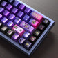 144keys Mystic Purple Black‑Cat with Metal‑Painted PBT keycaps
