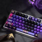 144keys Mystic Purple Black‑Cat with Metal‑Painted PBT keycaps