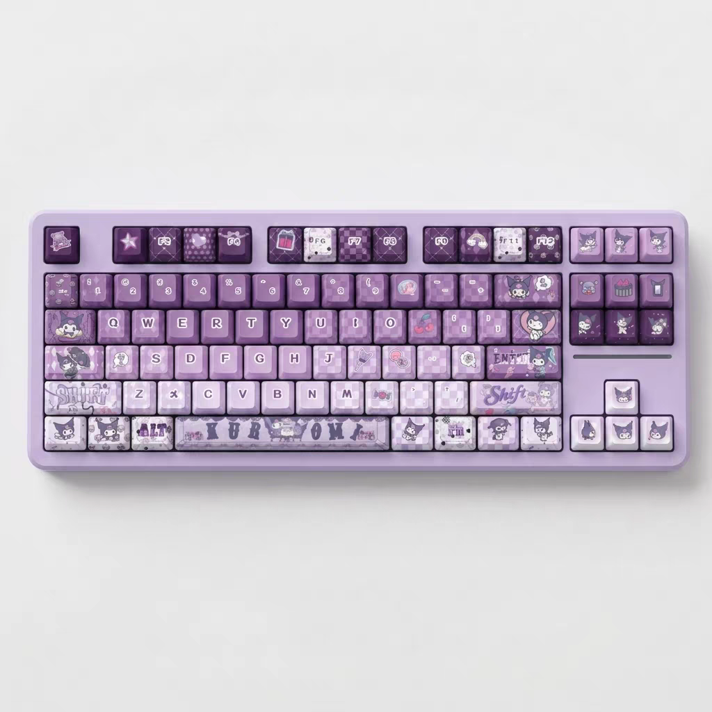 Kuromi keycaps with double printed and Side-backlit