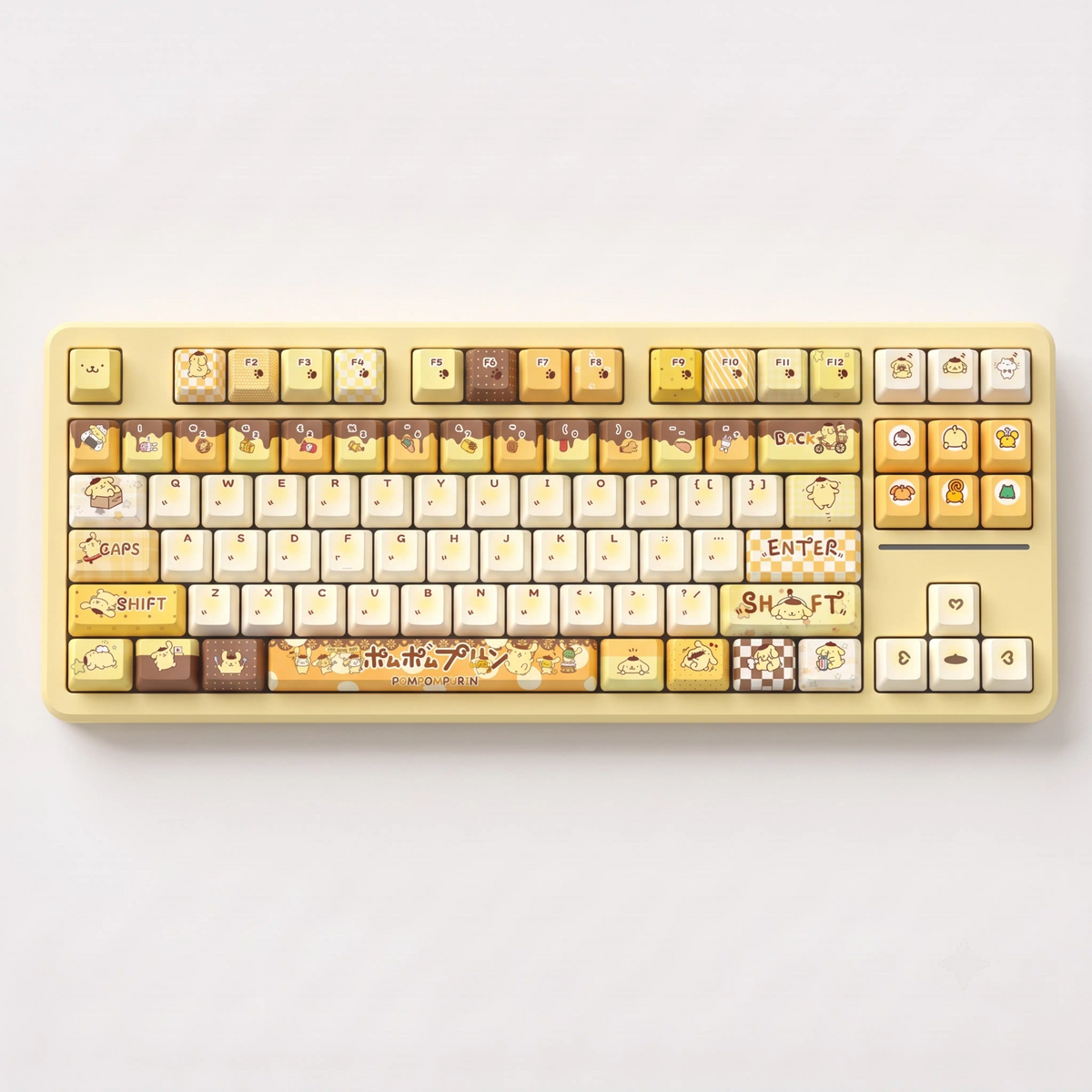 Pompompurin keycaps with double printed and Side-backlit
