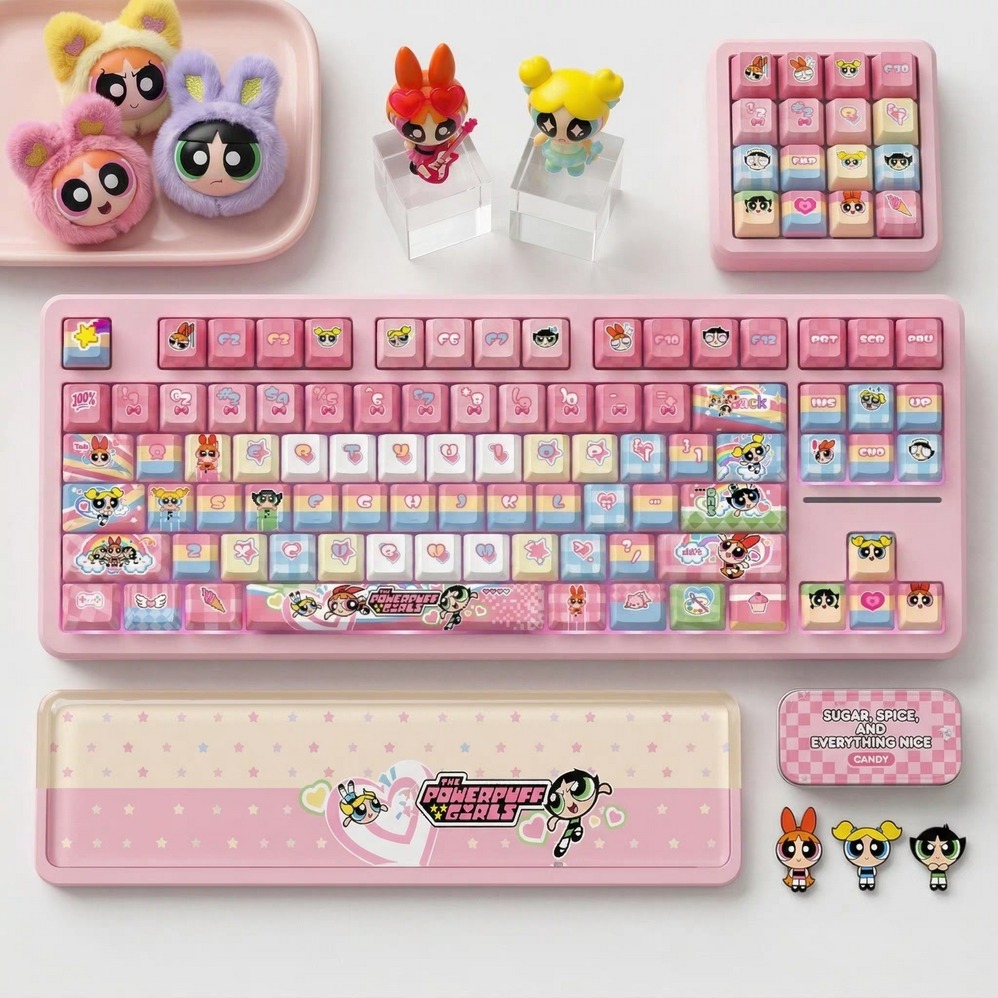 Powerpuff girl keycaps with double printed and Side-backlit