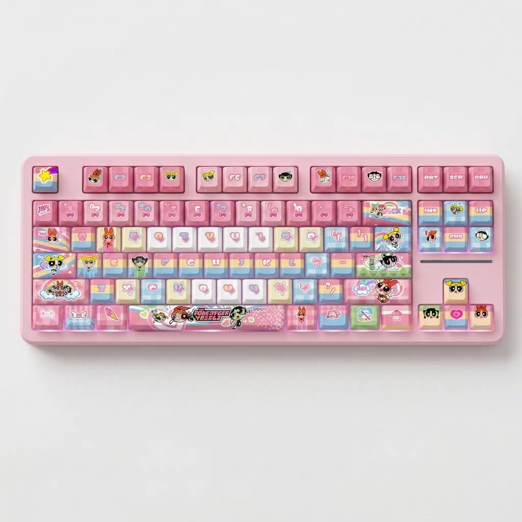 Powerpuff girl keycaps with double printed and Side-backlit