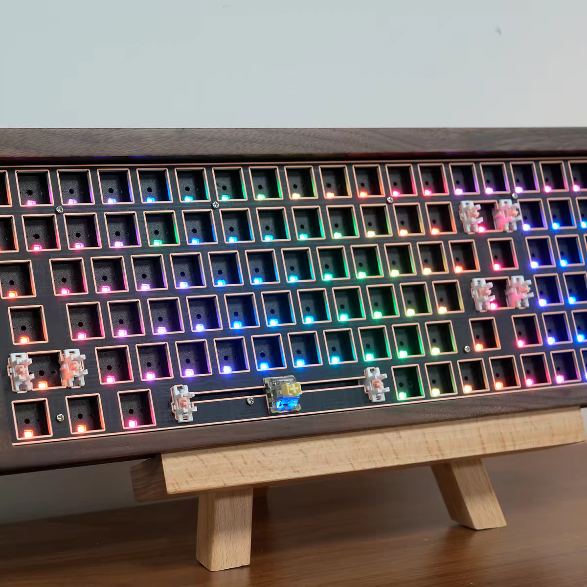 Solid Walnut Wood Keyboard Case
